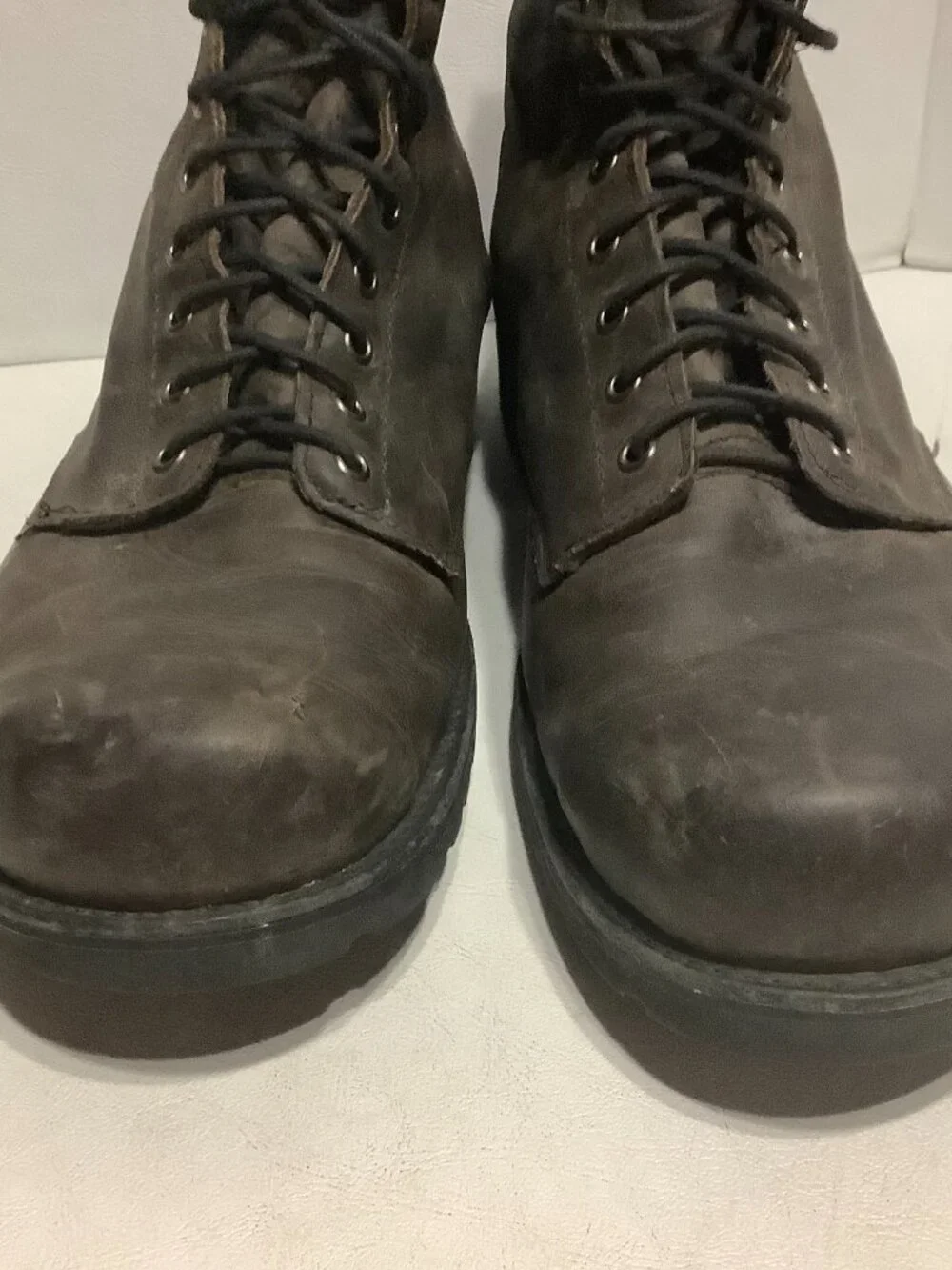 The Brookland Boot Co Roughlands Boots Leather Brown Gumlite Soles Size 11 USA